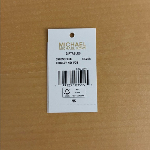 Michael Kors Silver Travel-Themed Trolley Key Fob NWT - Picture 6 of 7